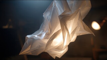 Abstract Paper Sculpture in Soft Lighting