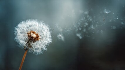 Dandelion Seeds Blowing in the Wind
