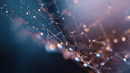 Dew Drops on Spider Web