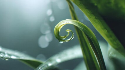 Dew on a fern frond