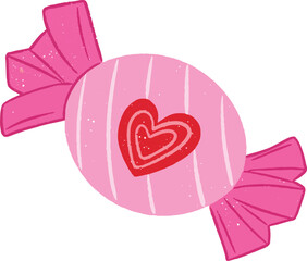 Valentine Pink Candy Icon Vector