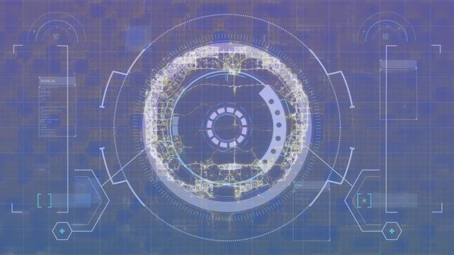 HUD starting from startup pulse, rings expanding and pulsing, waveform growing, showing status