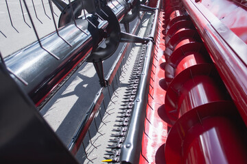 Close View Combine Harvester Header