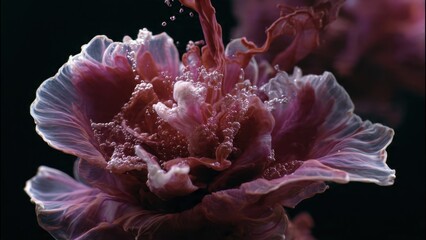 Floral Bloom with Bubbles