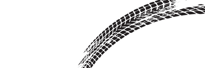 Auto tire tread grunge element. Car and motorcycle tire pattern, wheel tyre tread track. Black tyre print.eps 10 © ALIJABAH