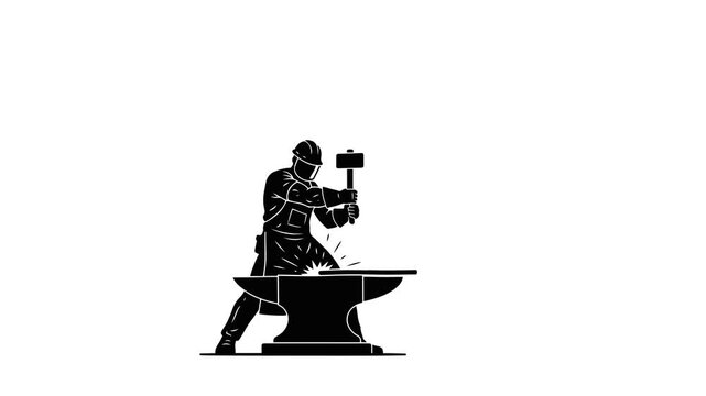 Blacksmith at Work Silhouette