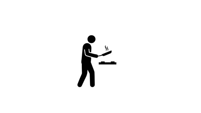 Video Cute Person Cooking Silhouette