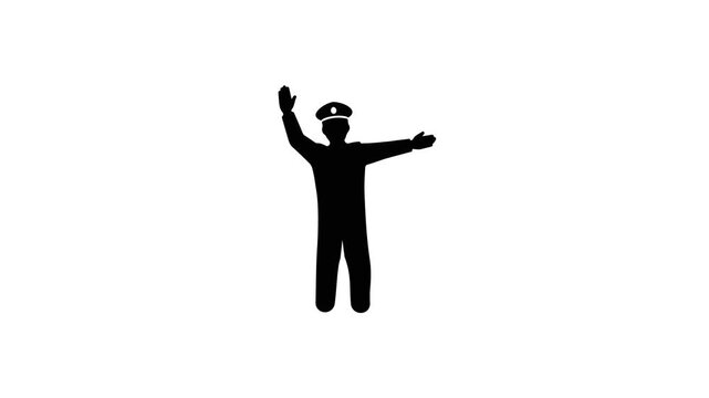 Video Cute Traffic Controller Silhouette