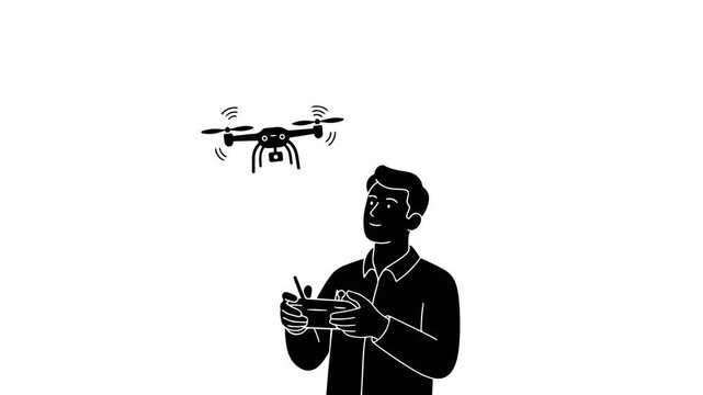 Person Flying a Drone Silhouette