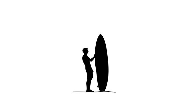 Video Cute Surfing Person Silhouette