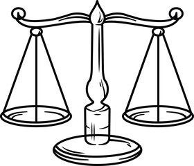 Silhouette Justice Scale Balance Law Icon Vector