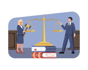 Justice Scale and Lawyer Illustration