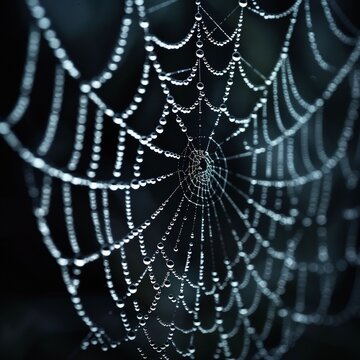 Symmetrical Spider Web Organic Lattice Structure with water
