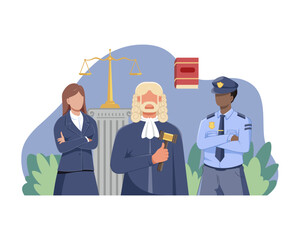 Courtroom Arrest Illustration