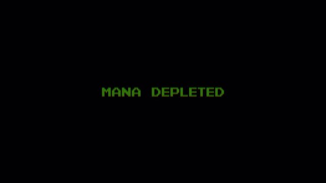 8 Bit Text Pixel Retro Gaming Animation, Mana Depleted Screen Glitch  Loop 4k video animation seamless loop