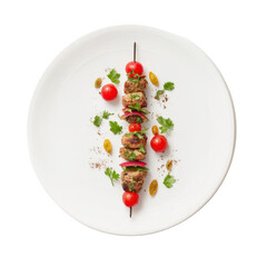 Kebab Skewer with Cherry Tomatoes and Herbs