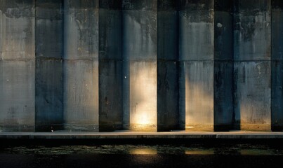 Fototapeta premium A wall with a light shining on it