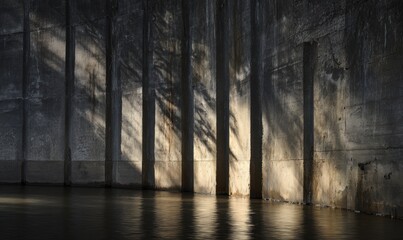 Fototapeta premium A wall with a shadow of trees on it