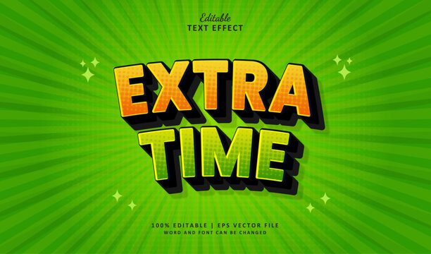 Extra Time Editable Text Effect Style 3d Comic Sport