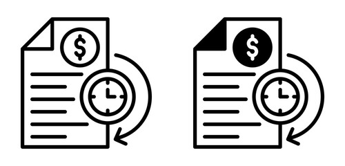 Transaction History Icon Collection line & Mixed Style icon  