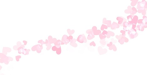 Pastel pink white valentine background, modern minimalist confetti wave banner