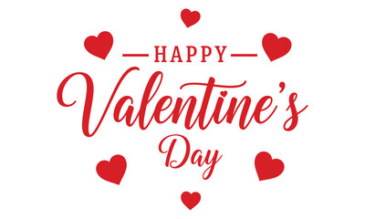 Illustration of happy valentines day greeting with hearts on for love and romance