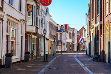 Obraz premium Charming streets and historic architecture in the fortified town of Brielle, South Holland, the Netherlands