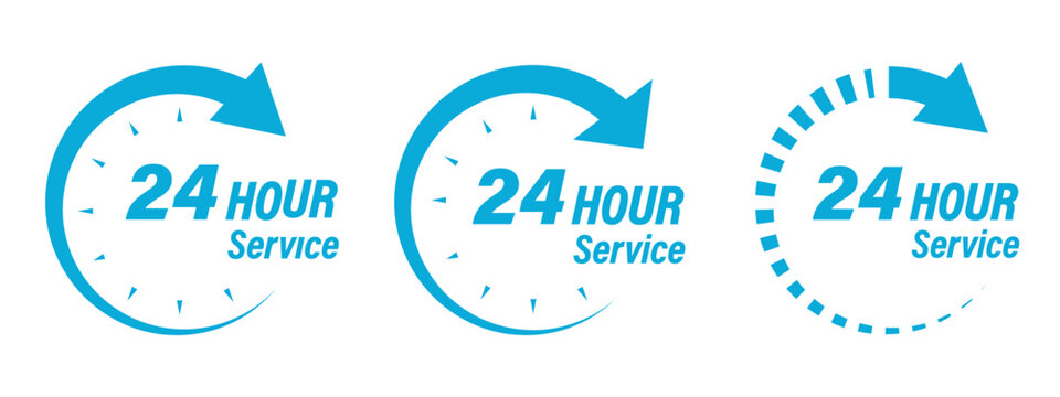 24 Hrs icon logotype designs. modern icon design set. 24 hours vector icon set. 24 7 service icon set. 24 hour assistance icons. 24 hours 7 days in week support icons. 24/7 service icon set