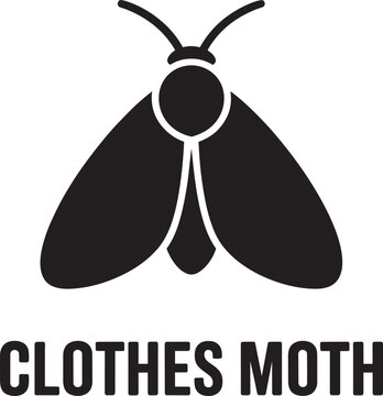 Clothes moth vector icon. adult winged pest with long antennae, symbol for insect infestation