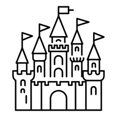Obraz premium Qualityful Castle line icon