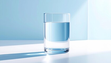 透明なコップに入った水のイメージ画像