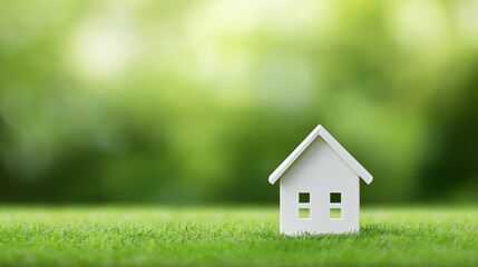 White model house representing home ownership dreams, investing in property, and eco friendly living concepts
