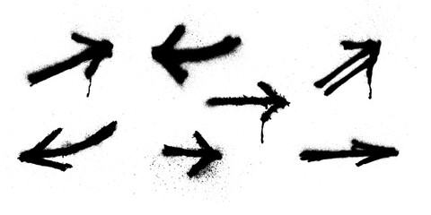 Arrow Grunge Spray Paint Drip Stroke Vector Set