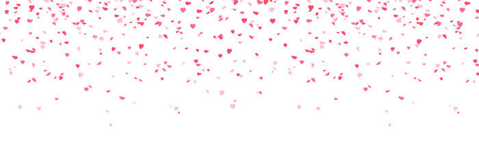 Plakat Multicolored heart-shaped confetti on an isolated transparent background. Heart confetti PNG. Design elements for Valentine’s Day. Festive background.