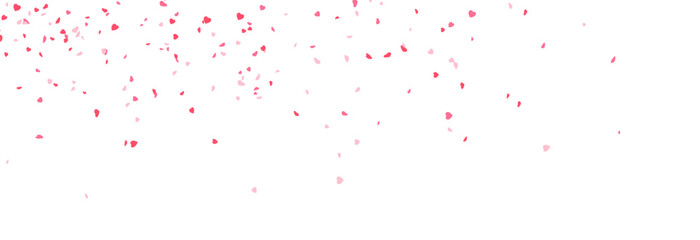 Fototapeta na wymiar Multicolored heart-shaped confetti on an isolated transparent background. Heart confetti PNG. Design elements for Valentine’s Day. Festive background.