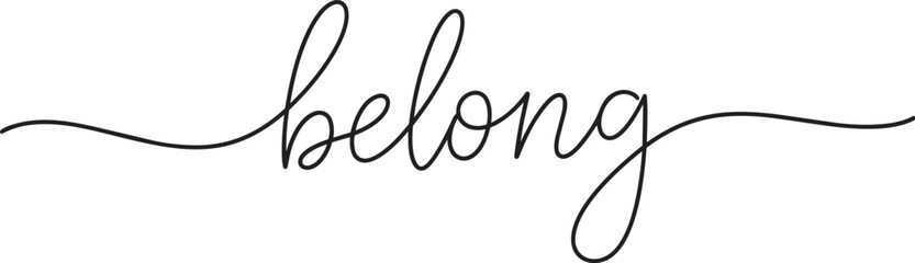 Elegant handwritten script 'belong' typography © PixelForge Studio