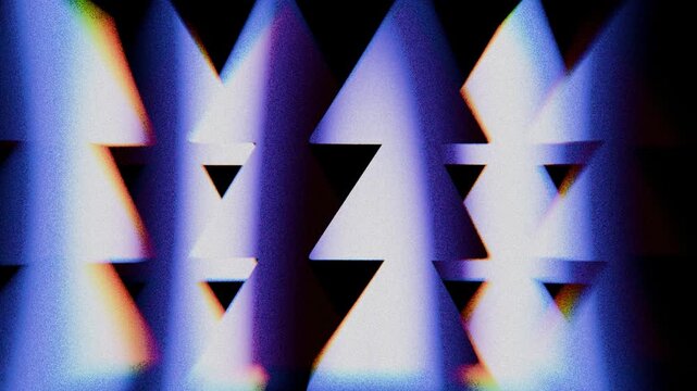 colourful grainy gradient triangular prism shape abstract background