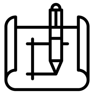 Blue print suitable for engineering, architecture, renovation, industrial work, safety, planning, and development concepts. icon in vector illustration