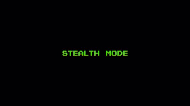 STEALTH MODE 8 Bit Pixel Text Retro Screen Display Animation 4k video animation seamless loop
