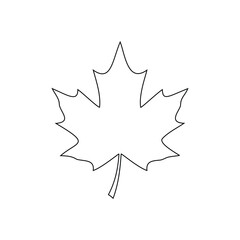 Fototapeta premium Simple maple leaf outline icon vector flat illustration design.