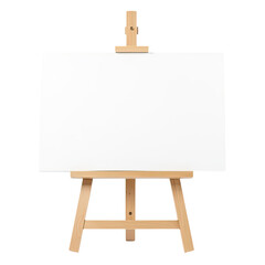 An artist's easel set up with a blank canvas, ready for creativity to unfold