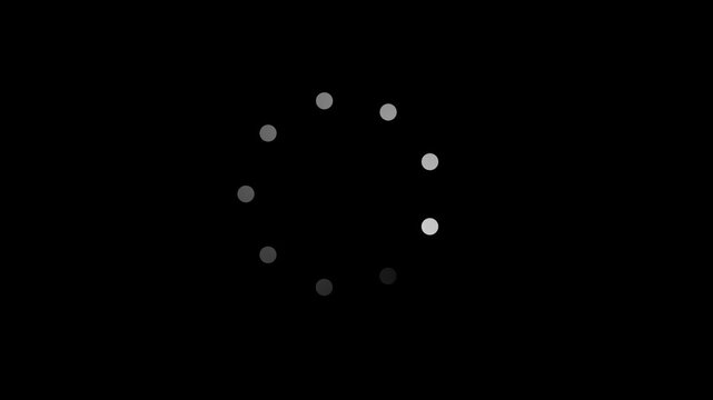 Loading circle animation. black background Progress loading bar animation. Retro loading bar icon 4k animation
