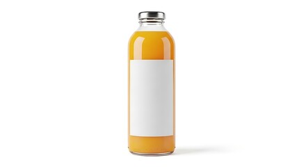 Orange Juice Bottle with Blank Label.