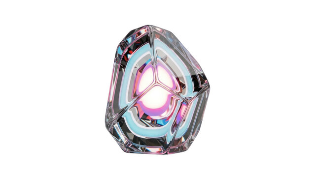 Abstract Crystal Gemstone isolated on transparent background