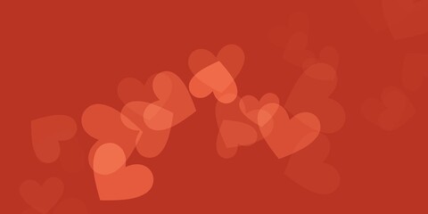 Red minimalist valentines heart bokeh background template