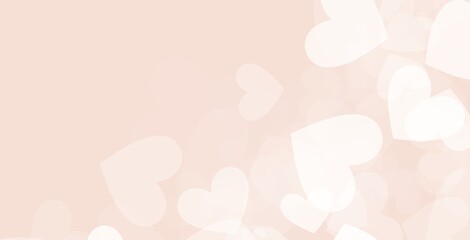 Warm neutral pastel pink minimalist elegant valentine banner background template