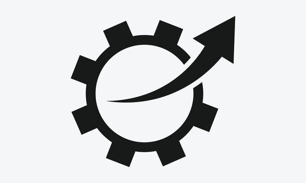 Gear Growth Icon Representing Industrial Development and Business Expansion