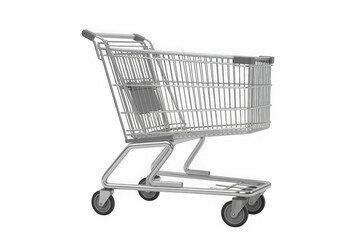Empty shopping cart isolated on transparent background