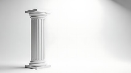 Obraz premium Classical White Doric Column on a White Background with Soft Lighting image photo