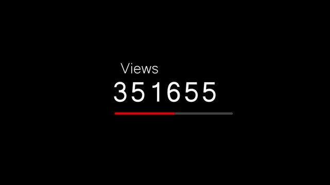 Number counter animation from 0 to 6000 on a transparent background in 4k, Animated counting numbers